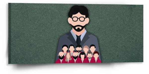 Sablio Obraz Money heist Profesor a jeho tým Zelená - 110x50 cm