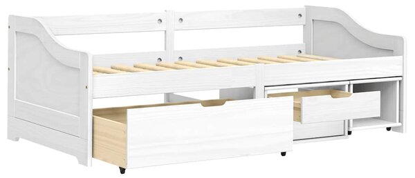 Válenda se 3 zásuvkami IRUN bílá 90x200 cm masivní borové dřevo 3185214