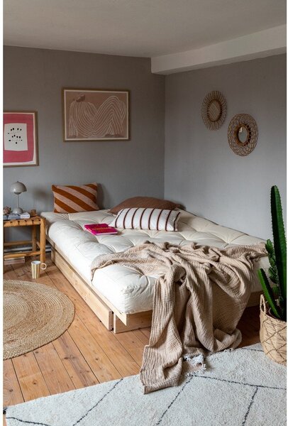 Dvoulůžková postel z borovicového dřeva s úložným prostorem s roštem v přírodní barvě 160x200 cm Kanso – Karup Design