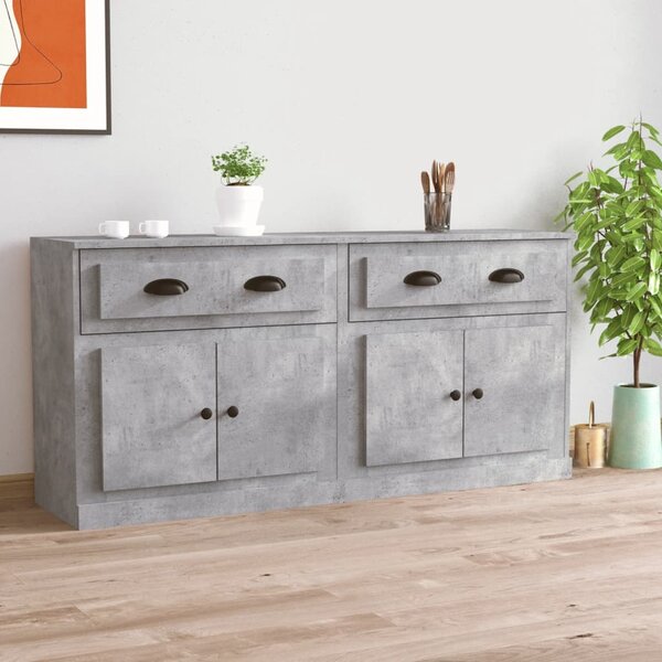 Příborníky 2 ks betonově šedé kompozitní dřevo 3185267
