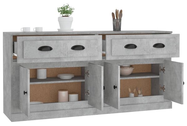 Příborníky 2 ks betonově šedé kompozitní dřevo 3185267