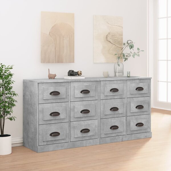 Příborníky 2 ks betonově šedé kompozitní dřevo 3185283