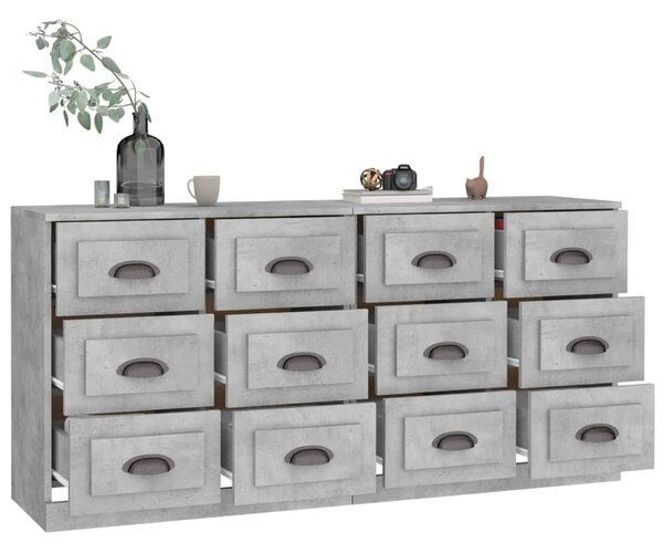 Příborníky 2 ks betonově šedé kompozitní dřevo 3185283