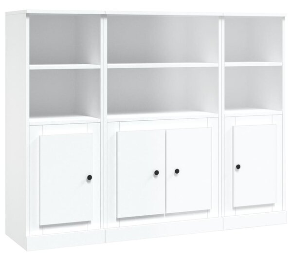Příborníky 3 ks bílé kompozitní dřevo 3185303