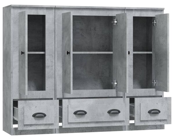 Příborníky 3 ks betonově šedé kompozitní dřevo 3185299