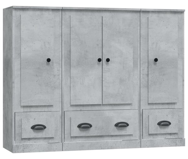 Příborníky 3 ks betonově šedé kompozitní dřevo 3185299