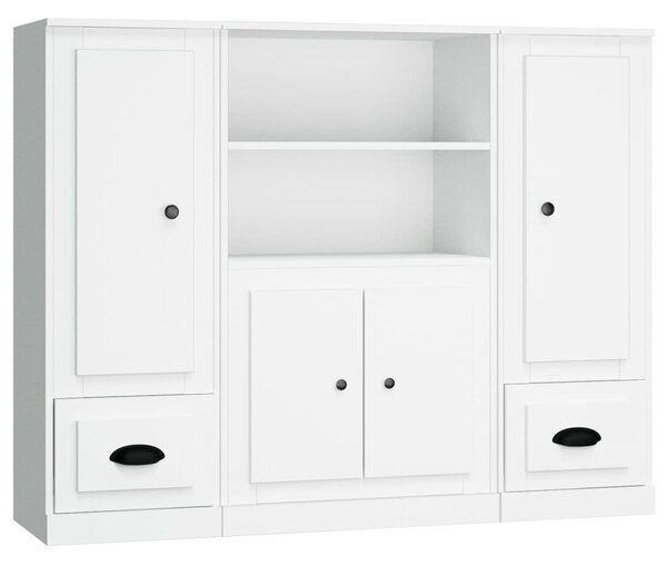 Příborníky 3 ks bílé kompozitní dřevo 3185311
