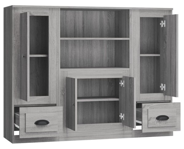 Příborníky 3 ks šedé sonoma kompozitní dřevo 3185317