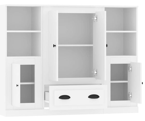 Příborníky 3 ks bílé kompozitní dřevo 3185319