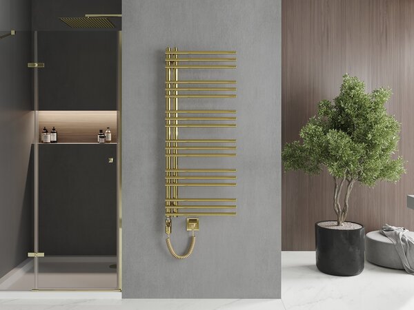 Mexen Neptun, elektrické topné těleso 1200 x 500 mm, 600 W, zlatá lesklá, W101-1200-500-2600-50