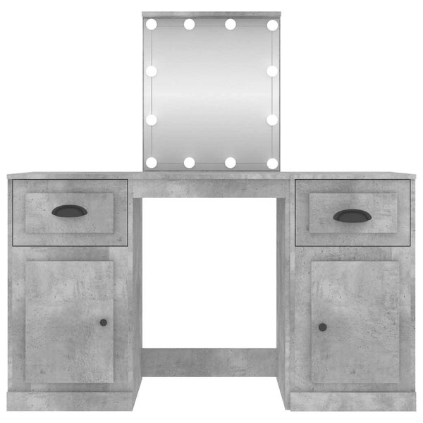 Toaletní stolek s LED betonově šedý 130 x 50 x 132,5 cm 3185347