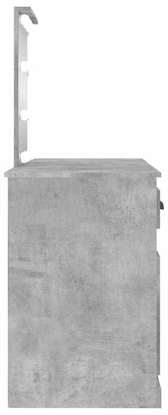 Toaletní stolek s LED betonově šedý 130 x 50 x 132,5 cm 3185347