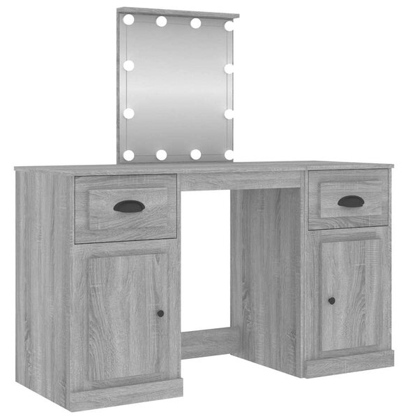 Toaletní stolek s LED šedý sonoma 130 x 50 x 132,5 cm 3185349