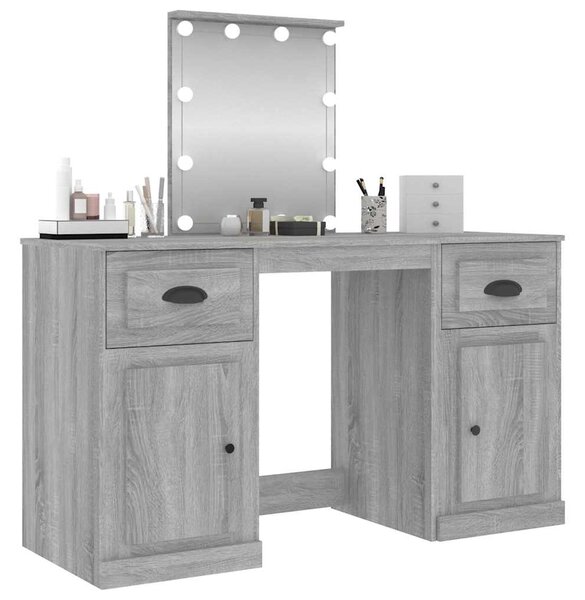Toaletní stolek s LED šedý sonoma 130 x 50 x 132,5 cm 3185349