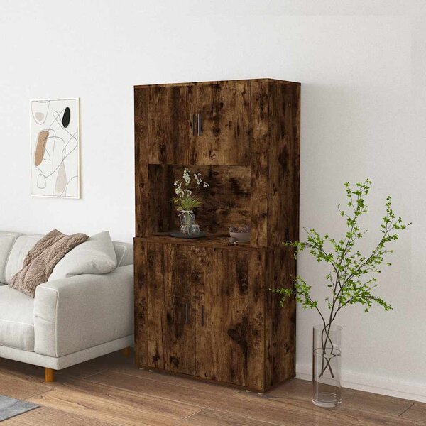 Skříň highboard kouřový dub kompozitní dřevo 3185356