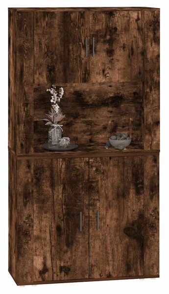 Skříň highboard kouřový dub kompozitní dřevo 3185356