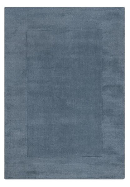 Tmavě modrý ručně tkaný vlněný koberec 120x170 cm Textured Wool Border – Flair Rugs