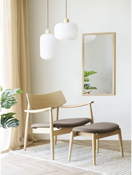 Bílé závěsné svítidlo se skleněným stínidlem ø 20 cm Argalo – House Nordic