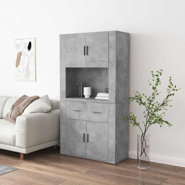 Skříň highboard betonově šedá kompozitní dřevo 3185371