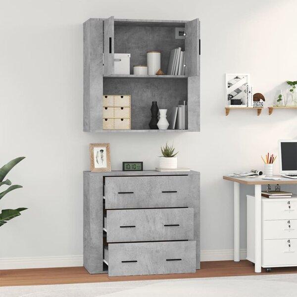 Skříň highboard betonově šedá kompozitní dřevo 3185387