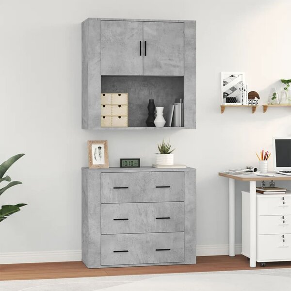 Skříň highboard betonově šedá kompozitní dřevo 3185387