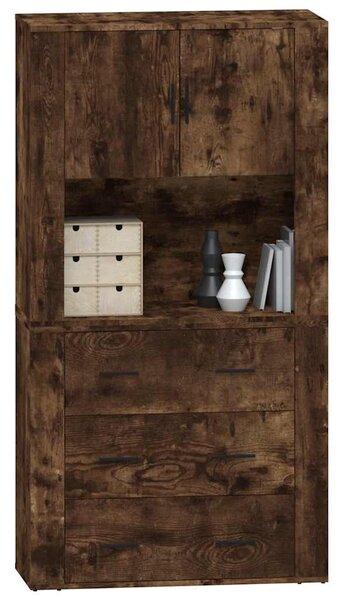 Skříň highboard kouřový dub kompozitní dřevo 3185388