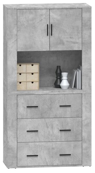 Skříň highboard betonově šedá kompozitní dřevo 3185387