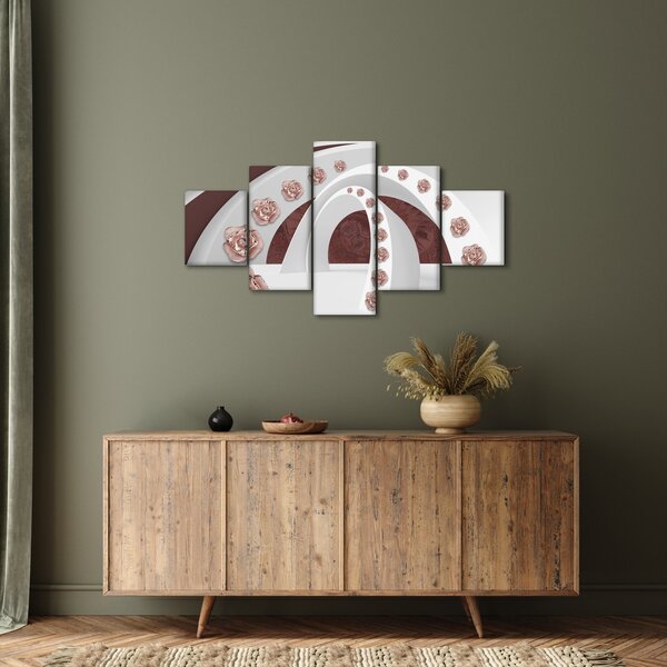 Obraz - 3D oblouky s květy (125x70 cm)