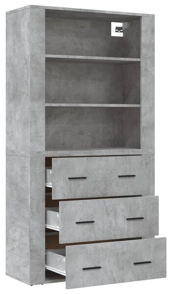 Skříň highboard betonově šedá kompozitní dřevo 3185395