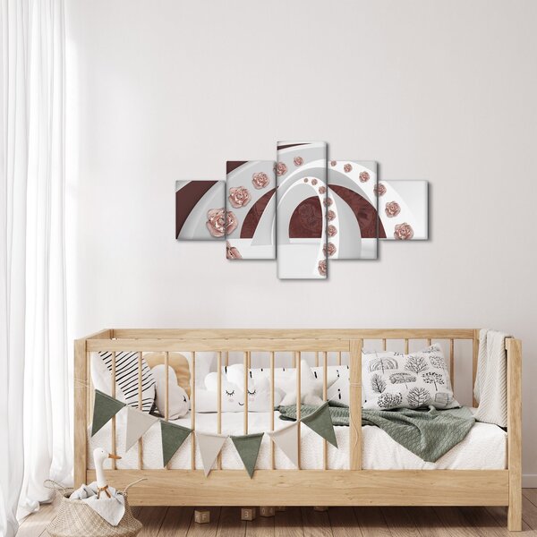Obraz - 3D oblouky s květy (125x70 cm)