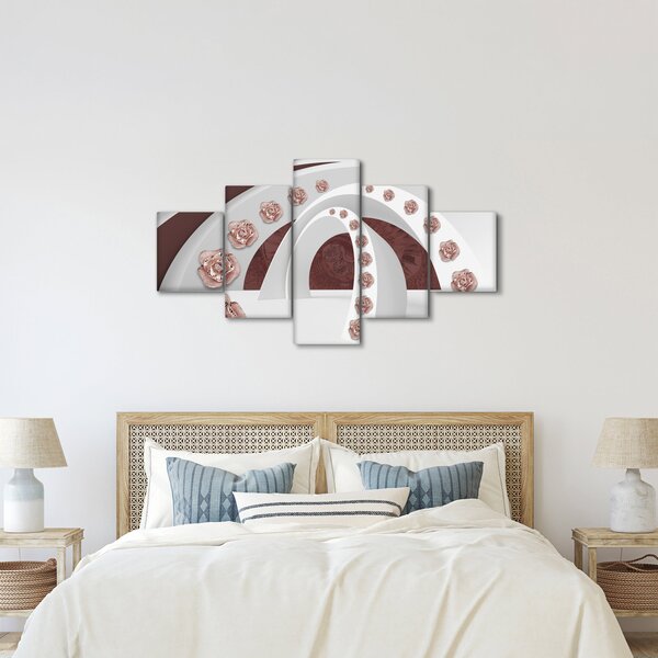 Obraz - 3D oblouky s květy (125x70 cm)