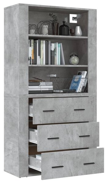 Skříň highboard betonově šedá kompozitní dřevo 3185395