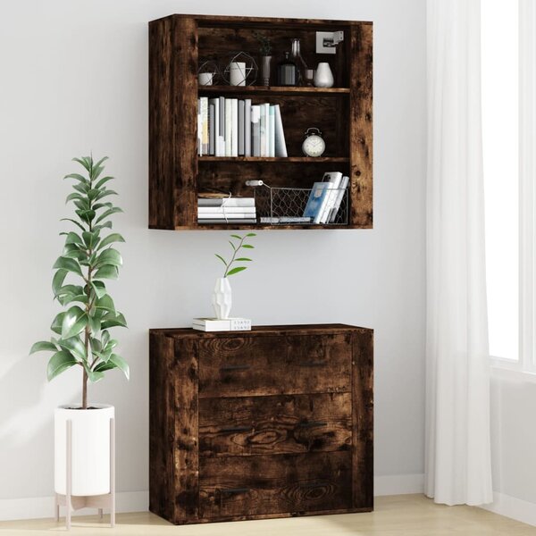 Skříň highboard kouřový dub kompozitní dřevo 3185396