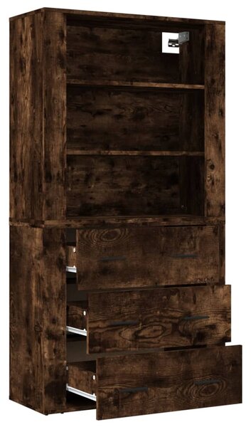 Skříň highboard kouřový dub kompozitní dřevo 3185396