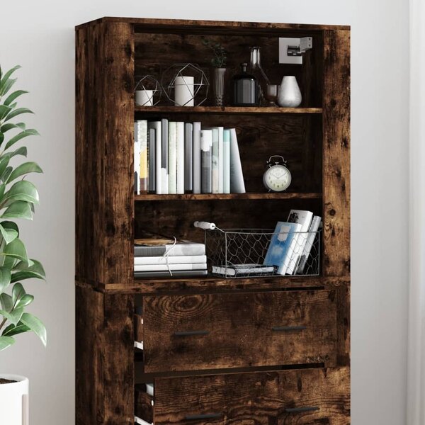 Skříň highboard kouřový dub kompozitní dřevo 3185396