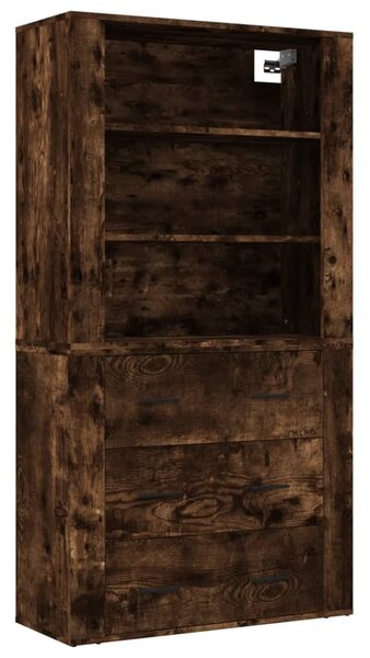 Skříň highboard kouřový dub kompozitní dřevo 3185396