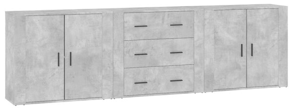 Příborníky 3 ks betonově šedé kompozitní dřevo 3185403