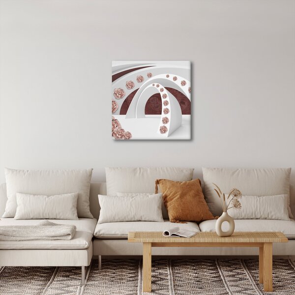 Obraz - 3D oblouky s květy (30x30 cm)