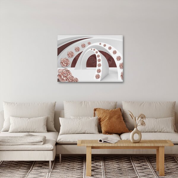 Obraz - 3D oblouky s květy (70x50 cm)