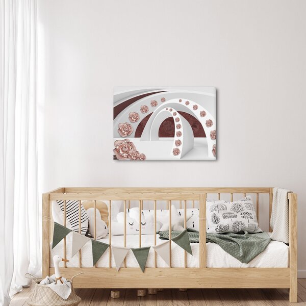Obraz - 3D oblouky s květy (70x50 cm)