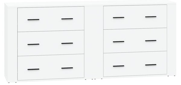 Příborníky 2 ks bílé kompozitní dřevo 3185407