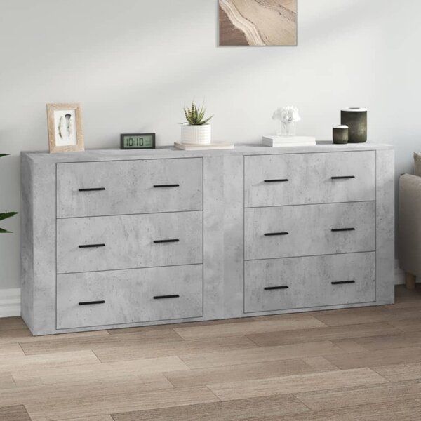 Příborníky 2 ks betonově šedé kompozitní dřevo 3185411