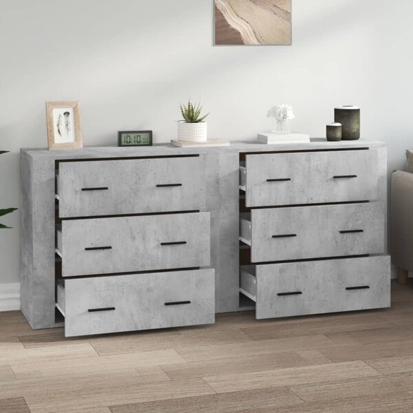 Příborníky 2 ks betonově šedé kompozitní dřevo 3185411