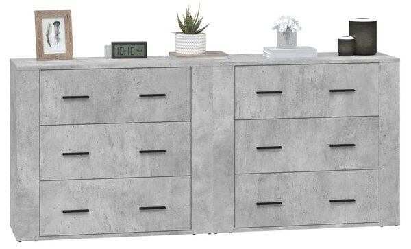 Příborníky 2 ks betonově šedé kompozitní dřevo 3185411