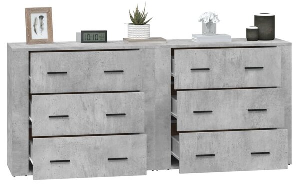 Příborníky 2 ks betonově šedé kompozitní dřevo 3185411