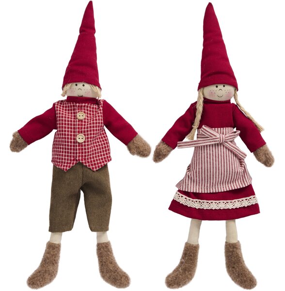 Vánoční dekorace Santa's Helpers Kalle a Karla holka Karla