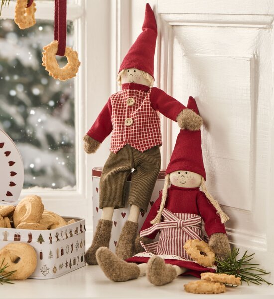 Vánoční dekorace Santa's Helpers Kalle a Karla holka Karla