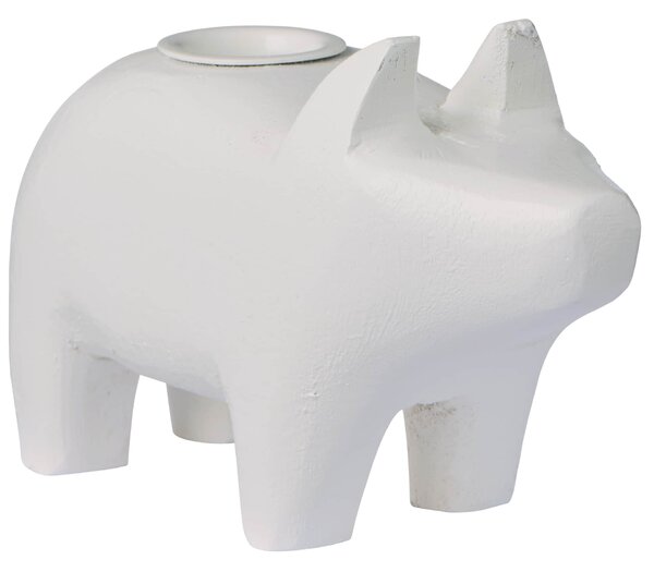 Dřevěný svícen White Pig – větší