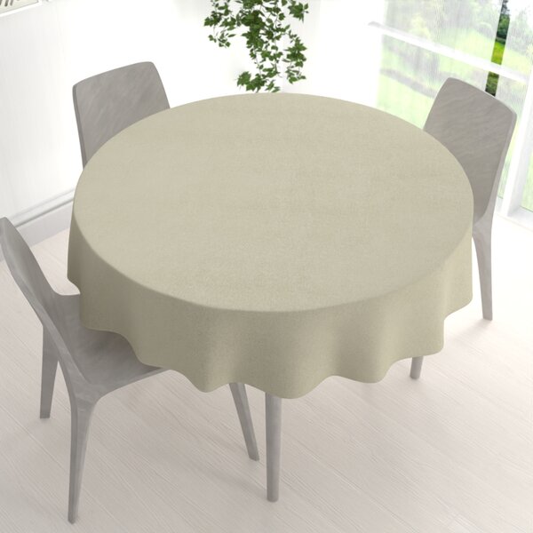 Biante Kulatý ubrus/imitace broušené kůže Alcantara ALC-021 Krémový Ø 100 cm