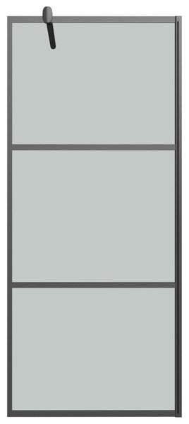 Zástěna do průchozí sprchy s policí černá 80x195 cm ESG/hliník 3185454